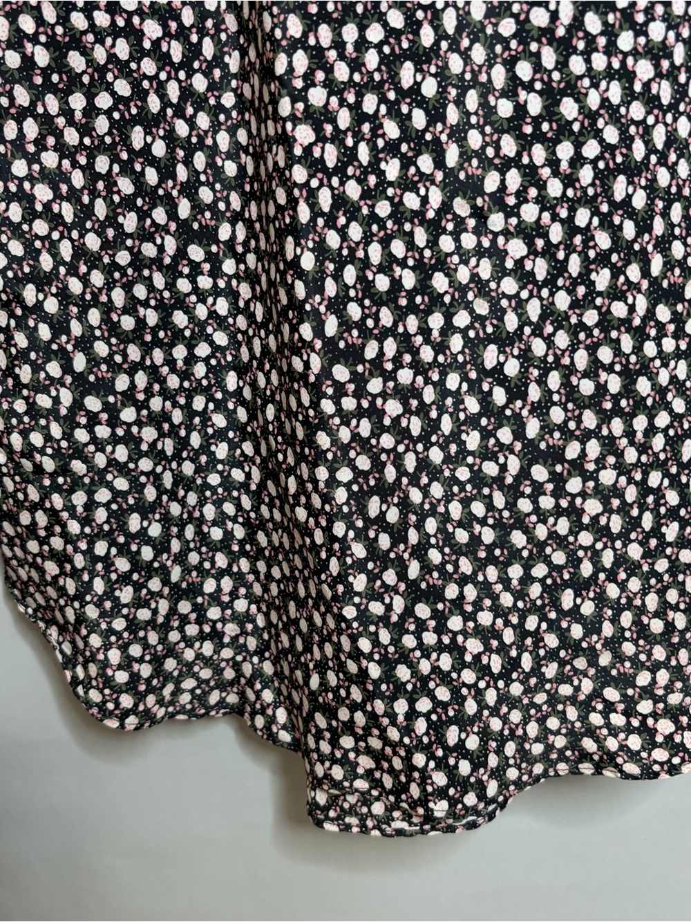Vintage Black Ditsy Floral Slip Dress L Cottage Nightgown California Dynasty - Picture 5 of 7